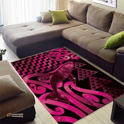 Humpback Whale Matariki New Zealand Area Rug NZ Maori Paikea Poutama Luxury Pink LT14