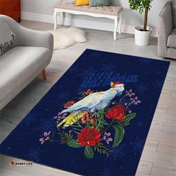 Merry Cocka-mas Area Rug Australia Christmas Blue Art LT9