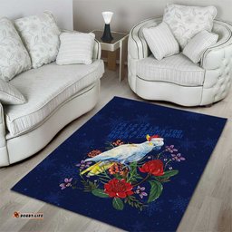 Merry Cocka-mas Area Rug Australia Christmas Blue Art LT9