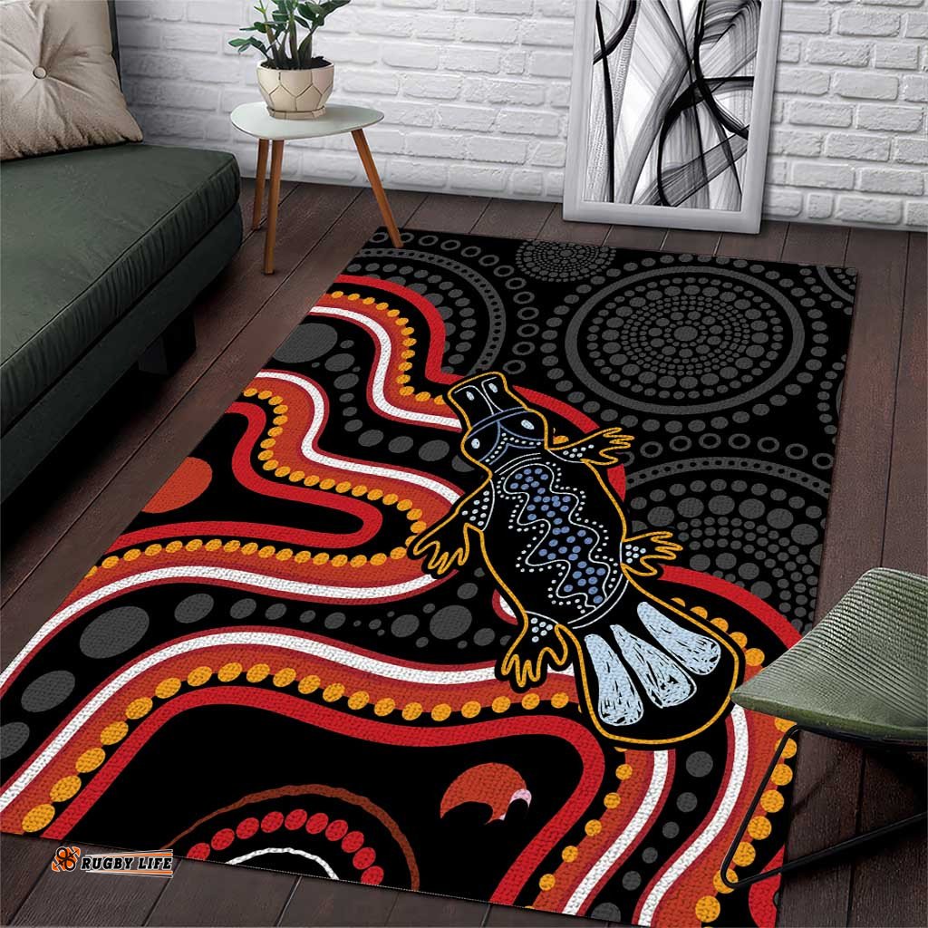 Indigenous Platypus Australia Area Rug Australian Aboriginal Art Proud LT14