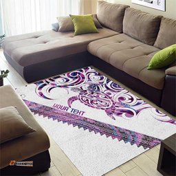 Mawhero Paua shell Kowhaiwhai Taniko Personalised Area Rug Turtle Tattoo Maori Tribal Style LT9