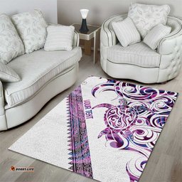 Mawhero Paua shell Kowhaiwhai Taniko Personalised Area Rug Turtle Tattoo Maori Tribal Style LT9