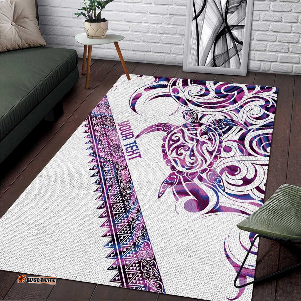Mawhero Paua shell Kowhaiwhai Taniko Personalised Area Rug Turtle Tattoo Maori Tribal Style LT9