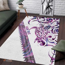Mawhero Paua shell Kowhaiwhai Taniko Personalised Area Rug Turtle Tattoo Maori Tribal Style LT9
