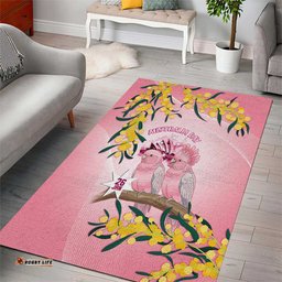 Galah Australia Day Area Rug 26th January Golden Wattle Pink Color LT14