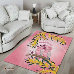 Galah Australia Day Area Rug 26th January Golden Wattle Pink Color LT14