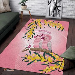 Galah Australia Day Area Rug 26th January Golden Wattle Pink Color LT14