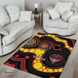 Essendon Bombers NAIDOC Week 2026 Personalised Area Rug 50 Years of Deadly Aboriginal Art LT14