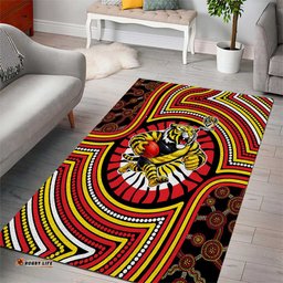 Richmond Football Club Area Rug Indigenous Monochrome Dot Art Mascot Style TS04