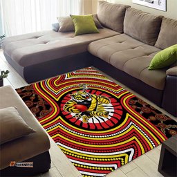 Richmond Football Club Area Rug Indigenous Monochrome Dot Art Mascot Style TS04