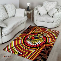 Richmond Football Club Area Rug Indigenous Monochrome Dot Art Mascot Style TS04