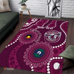 Sea Eagles NAIDOC Week 2026 Personalised Area Rug 50 Years of Deadly Aboriginal Art LT14