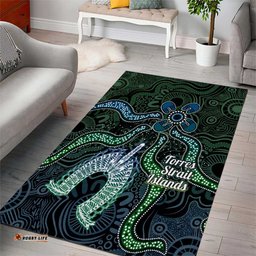 Torres Strait Islands Area Rug Indigenous Australian Marine Tribal Dot Art TS04
