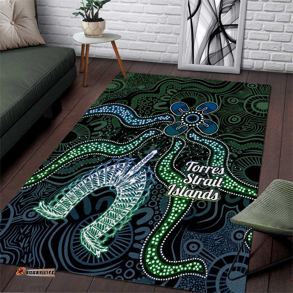 Torres Strait Islands Area Rug Indigenous Australian Marine Tribal Dot Art TS04