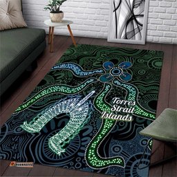 Torres Strait Islands Area Rug Indigenous Australian Marine Tribal Dot Art TS04