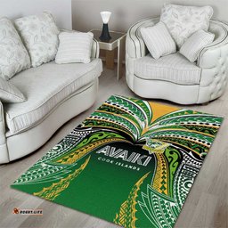 Cook Islands Rugby League Area Rug Avaiki Tatau Tribal Motifs Black Color LT03