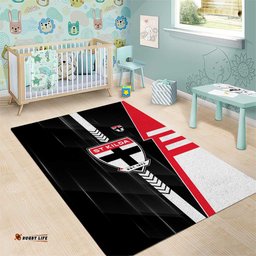 St Kilda Saints Area Rug Modern Geometric Sports Graphic Style TS04