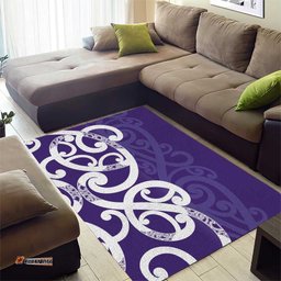 Violet Green Maori Area Rug Koru Kowhaiwhai LT7