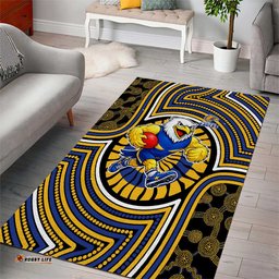 West Coast Eagles Area Rug Indigenous Monochrome Dot Art Mascot Style TS04