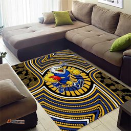 West Coast Eagles Area Rug Indigenous Monochrome Dot Art Mascot Style TS04