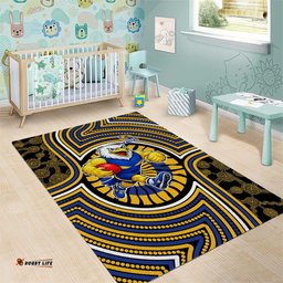 West Coast Eagles Area Rug Indigenous Monochrome Dot Art Mascot Style TS04