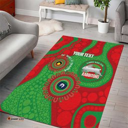 Rabbitohs NAIDOC Week 2026 Personalised Area Rug 50 Years of Deadly Aboriginal Art LT14