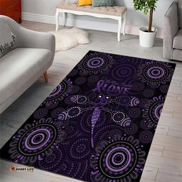 Purple Dragonfly Aboriginal of Hope Area Rug Australian Epilepsy Awareness LT9