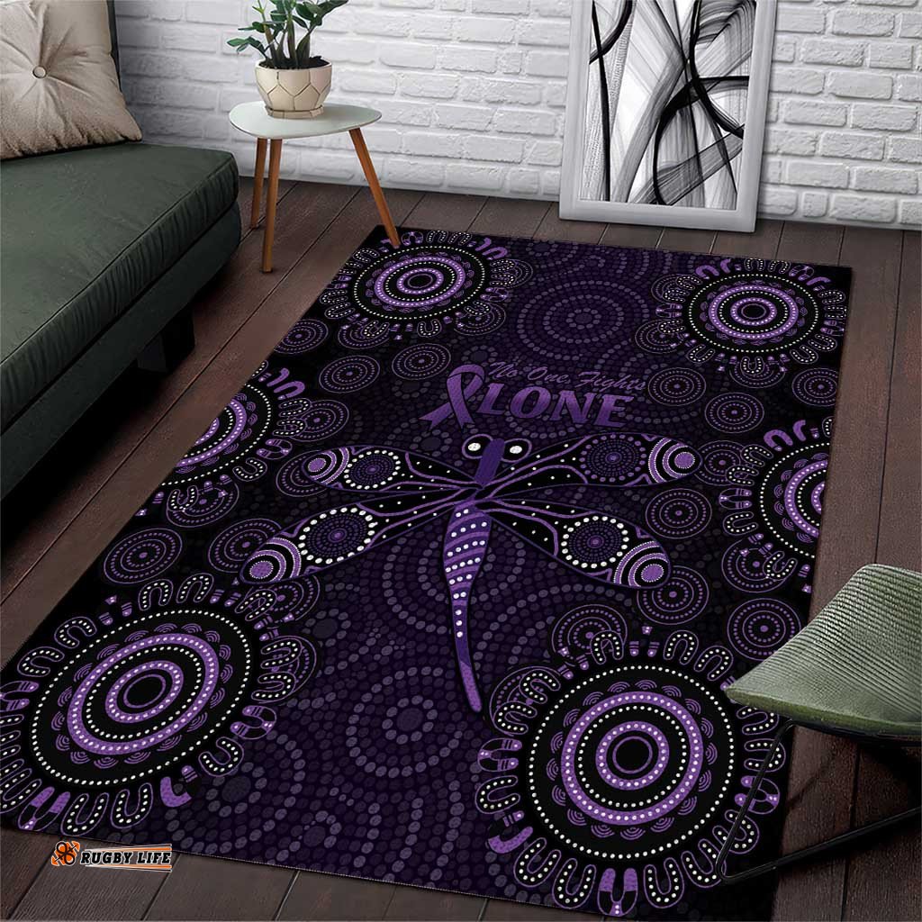 Purple Dragonfly Aboriginal of Hope Area Rug Australian Epilepsy Awareness LT9
