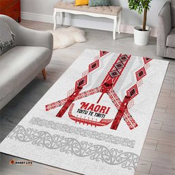 Toitu Te Tiriti Waitangi Area Rug White Wharenui House LT9