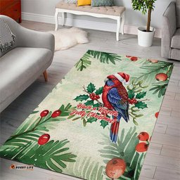 Watercolor Floral Crimson Rosella Area Rug Its Aussie Christmas Time! LT9