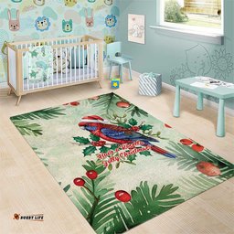 Watercolor Floral Crimson Rosella Area Rug Its Aussie Christmas Time! LT9