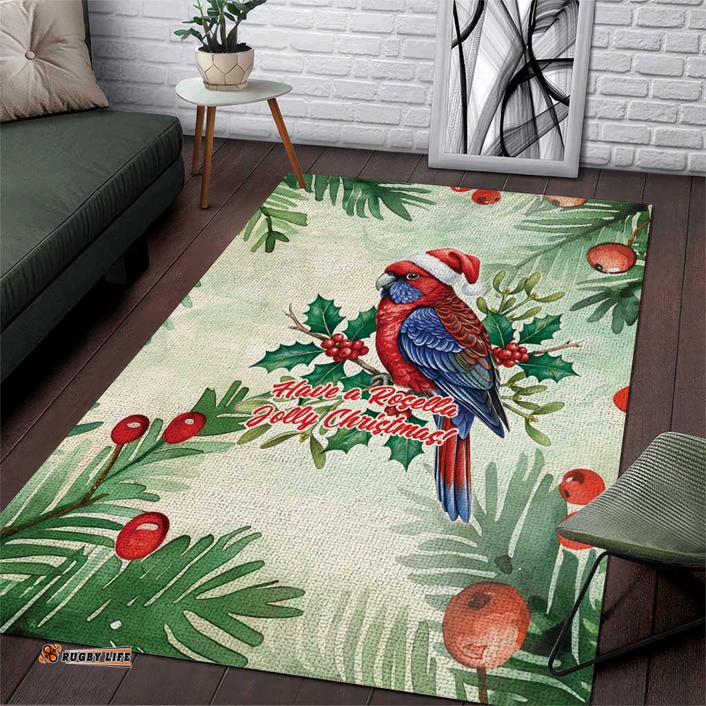 Watercolor Floral Crimson Rosella Area Rug Its Aussie Christmas Time! LT9