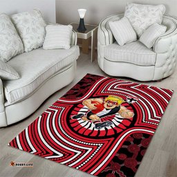 St Kilda Football Club Area Rug Indigenous Monochrome Dot Art Mascot Style TS04