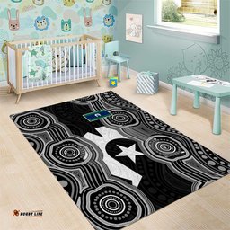 Torres Strait Islander Area Rug Flag Feather Headdress Indigenous Dotwork Tribal Art TS04