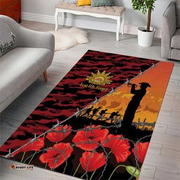 ANZAC Lest We Forget Area Rug Australian Army Poppy Tribute LT15