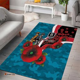 Port Power ANZAC Personalised Area Rug Lest We Forget Poppy Camo LT9