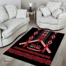Toitu Te Tiriti Waitangi Area Rug Black Wharenui House LT9