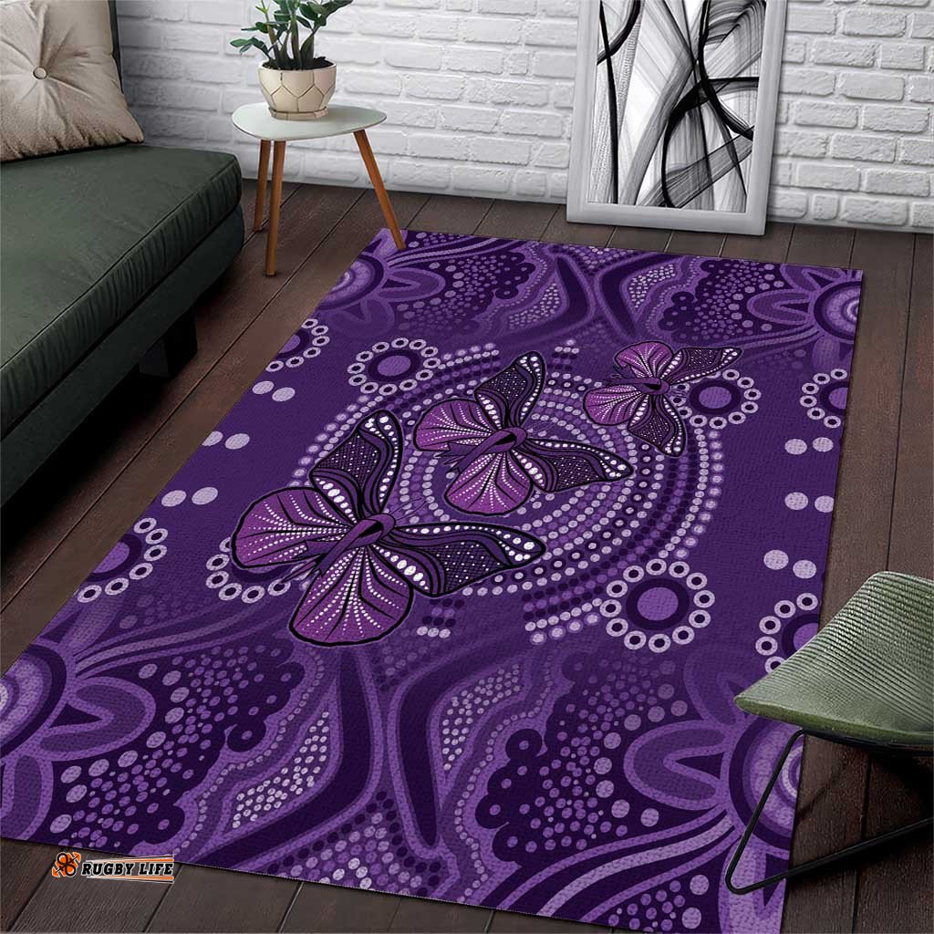Purple Butterfly Spirit Area Rug Australian Epilepsy Awareness LT9