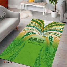 Cook Islands Rugby League Area Rug Avaiki Tatau Tribal Motifs White Color LT03