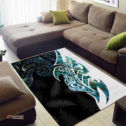 Proud Aotearoa Area Rug Maori Silver Fern Mix Paua Shell Pattern LT14