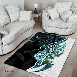 Proud Aotearoa Area Rug Maori Silver Fern Mix Paua Shell Pattern LT14