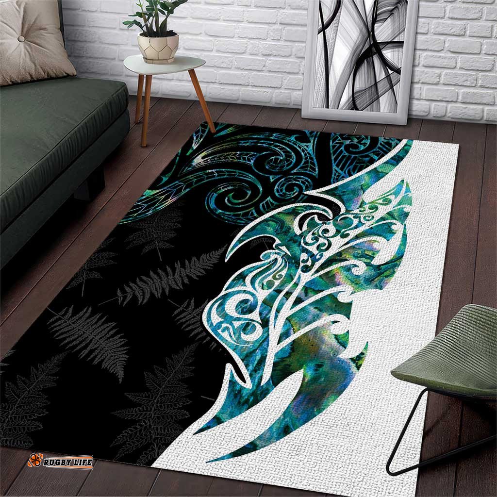 Proud Aotearoa Area Rug Maori Silver Fern Mix Paua Shell Pattern LT14