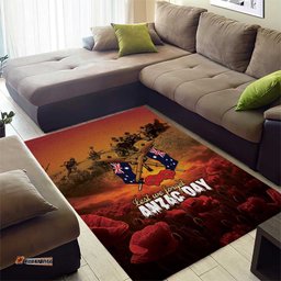 ANZAC Day Lest We Forget Area Rug Australian Veterans Remembrance Tribute LT18
