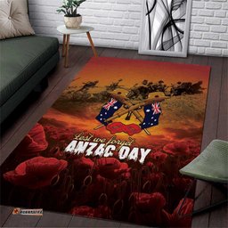 ANZAC Day Lest We Forget Area Rug Australian Veterans Remembrance Tribute LT18