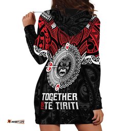 Aotearoa and Tonga Mo Te Tiriti Hoodie Dress New Zealand Honour The Treaty Ake!Ake!Ake! LT9