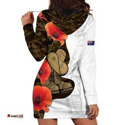 Australia ANZAC Day Hoodie Dress Boots And Slouch Hat Lest We Forget LT14