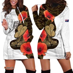 Australia ANZAC Day Hoodie Dress Boots And Slouch Hat Lest We Forget LT14