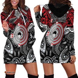 Aotearoa and Australia Hoodie Dress New Zealand Honour The Treaty Ake!Ake!Ake! LT9