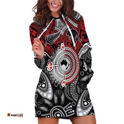Aotearoa and Australia Hoodie Dress New Zealand Honour The Treaty Ake!Ake!Ake! LT9