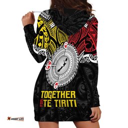 Aotearoa and Niue Mo Te Tiriti Hoodie Dress New Zealand Honour The Treaty Ake!Ake!Ake! LT9